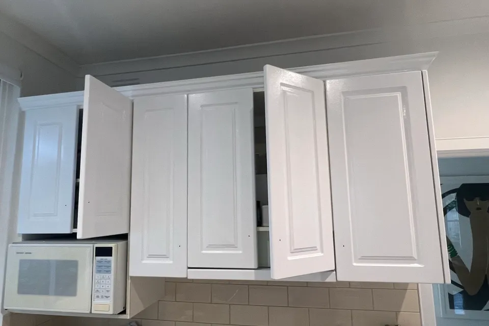 Kitchen cabinet doors, refinished white